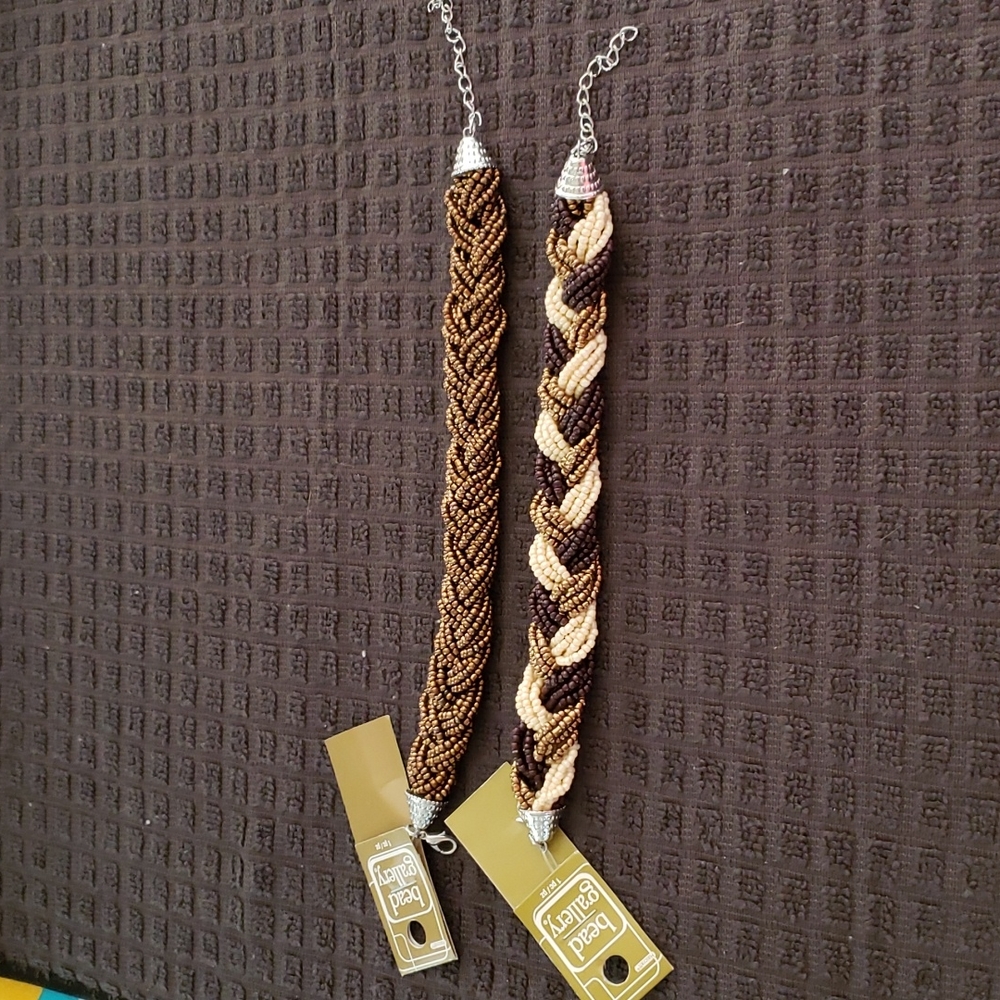Bracelets glass beads set of 2 New